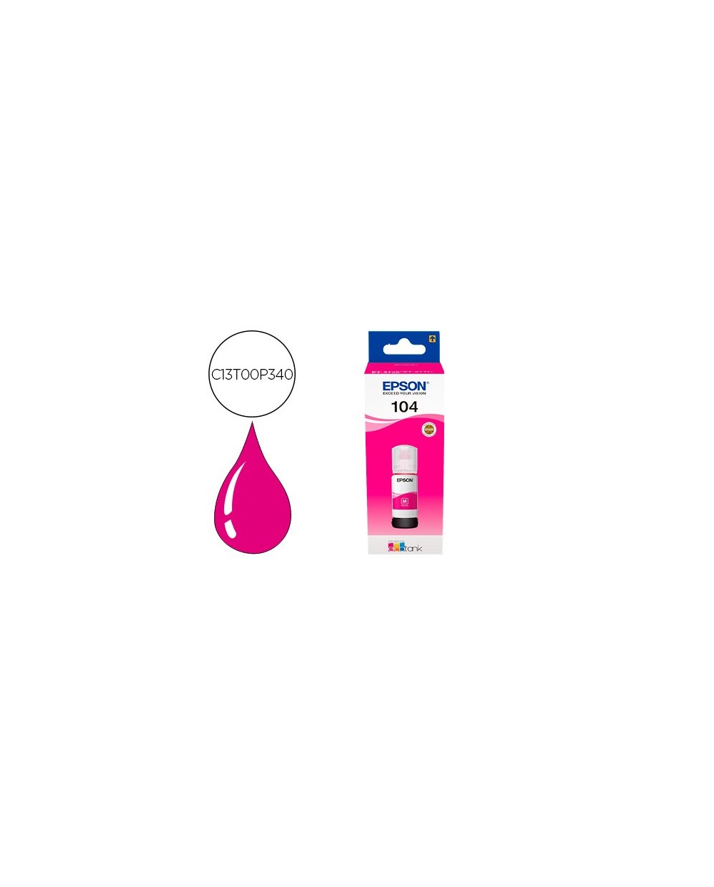 Tinta epson ecotank 104 et 2710 2711 2712 2720 2726 4700 magenta 7500 paginas