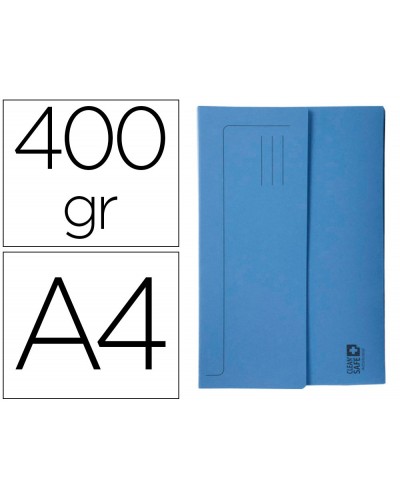 Subcarpeta cartulina exacompta clean safe pocket horizontal din a4 con 2 solapas azul 400 gr paquete