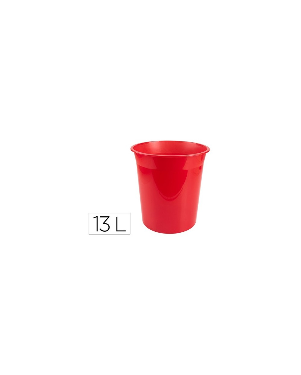 Papelera plastico q connect rojo translucido 13 litros dim 275x285 mm
