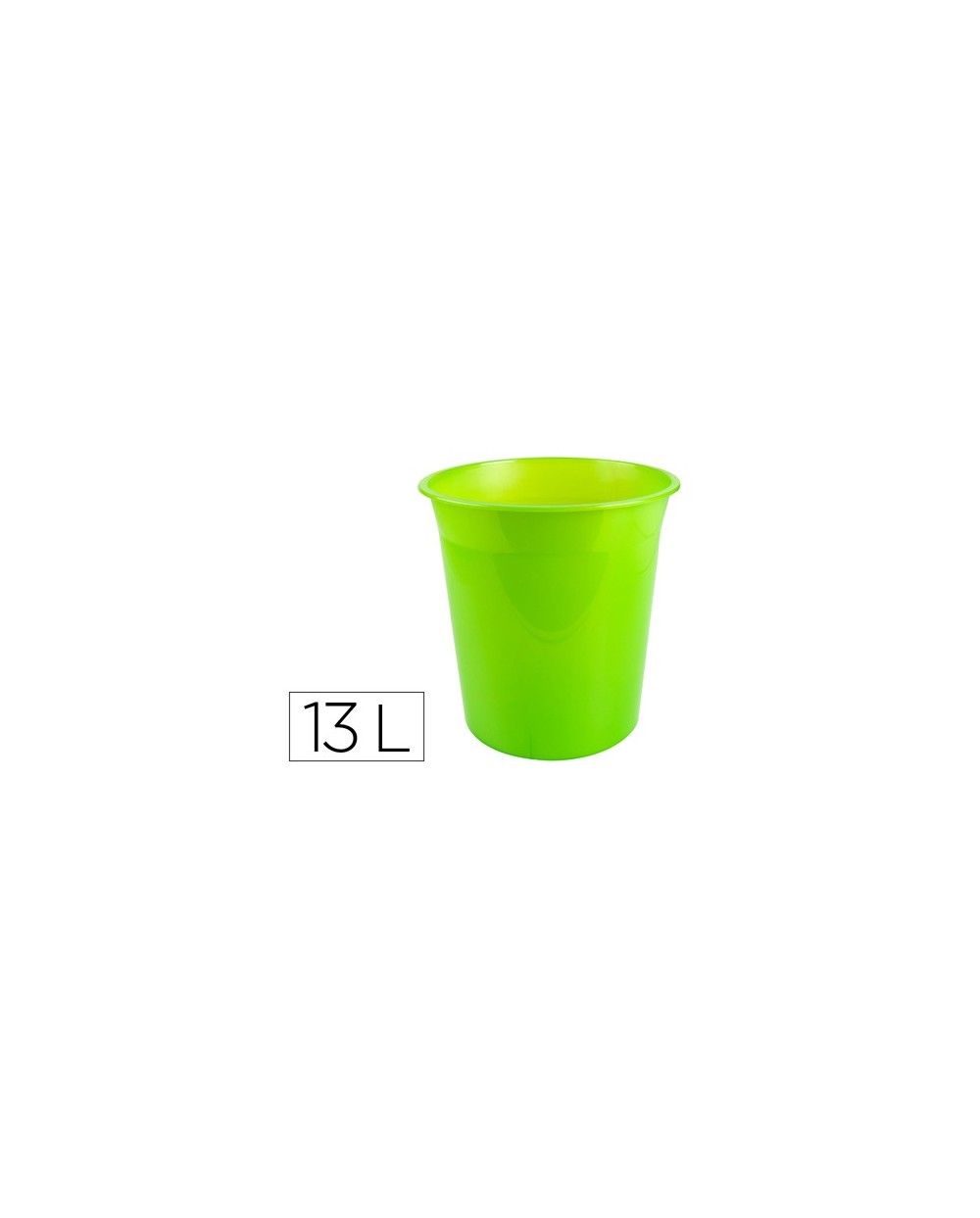 Papelera plastico q connect verde translucido 13 litros dim 275x285 mm