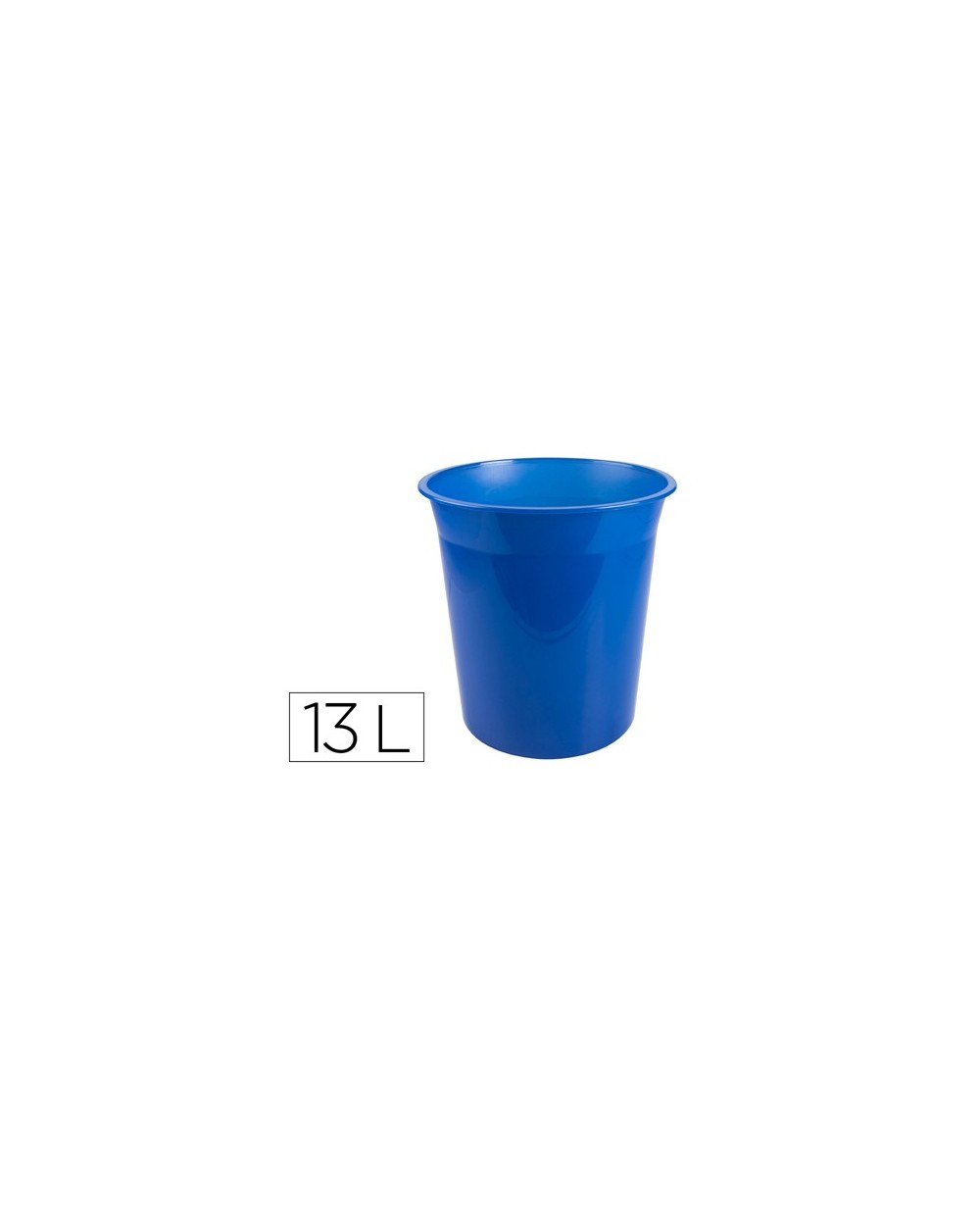 Papelera plastico q connect azul translucido 13 litros dim 275x285 mm