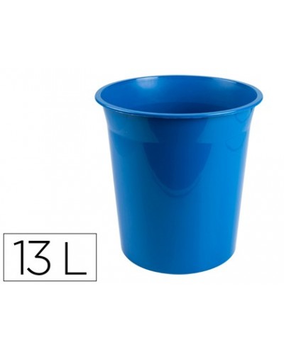 Papelera plastico q connect azul opaco 13 litros dim 275x285mm