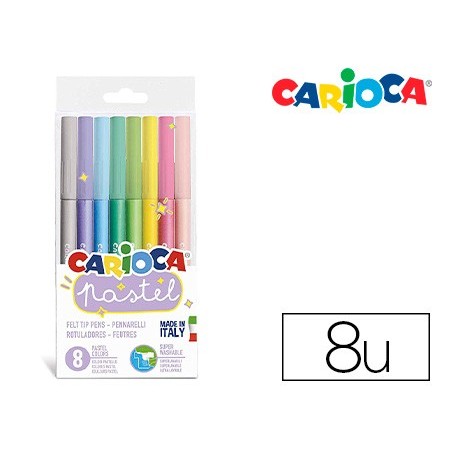 Rotulador carioca pastel blister de 8 colores surtidos