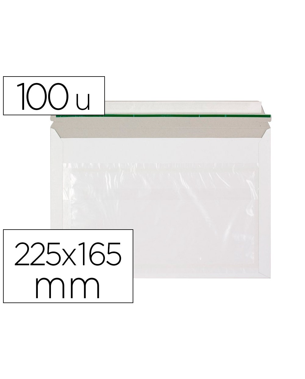 Sobre autoadhesivo q connect portadocumentos 225x165 mm ventana transparente paquete de 100 unidades