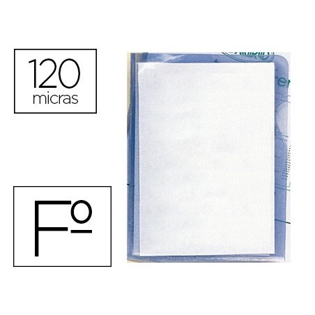 Carpeta dossier unero plastico q connect folio 120 micras transparente