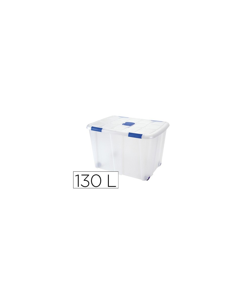 Contenedor plastico plasticforte 130 litros n 16 transparente con tapa 480x740x540 mm