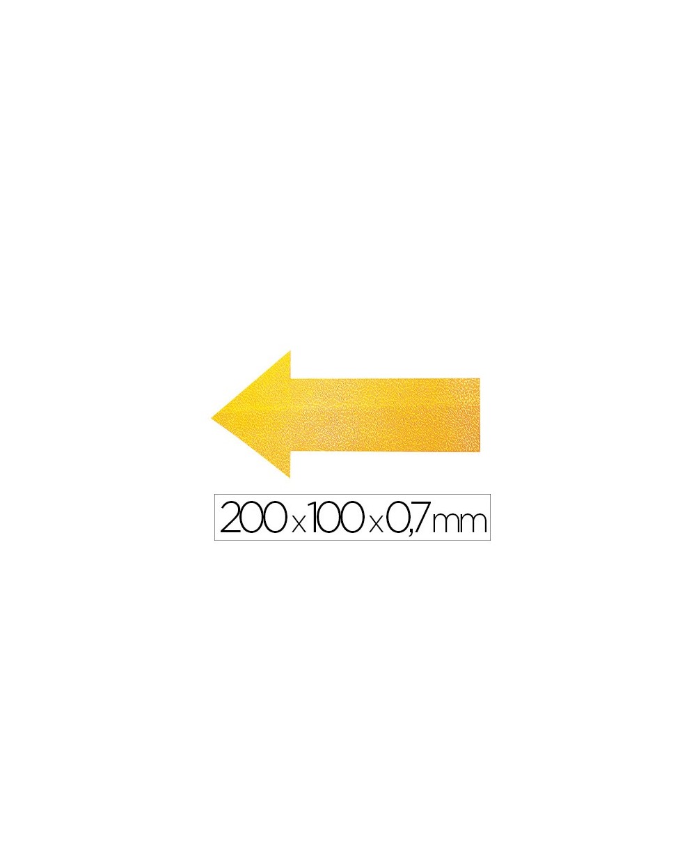 Simbolo adhesivo durable pvc forma de flecha para delimitacion suelo amarillo 200x100x07 mm pack de 10