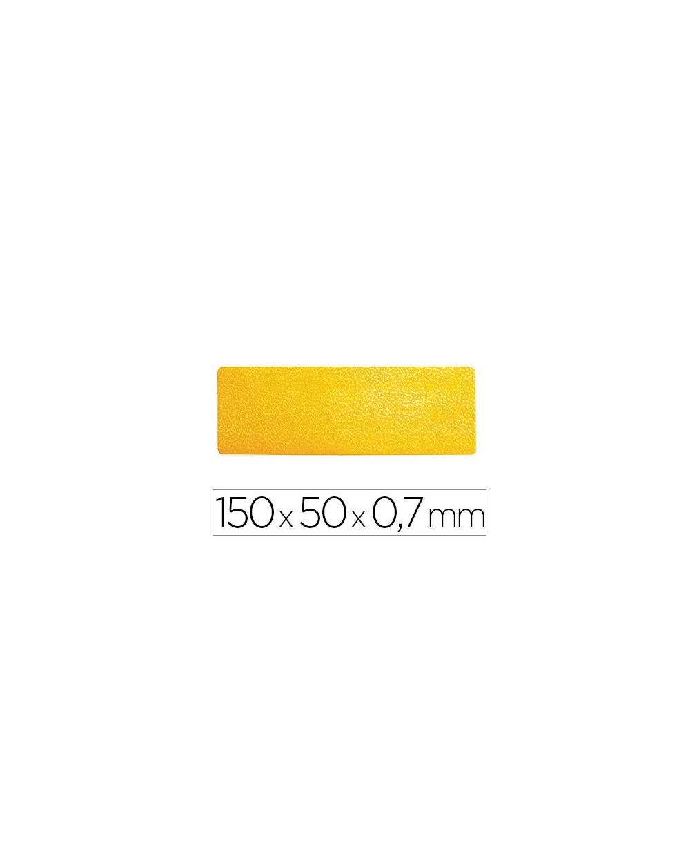 Simbolo adhesivo durable pvc forma de linea para delimitacion suelo amarillo 150x50x07 mm pack de 10