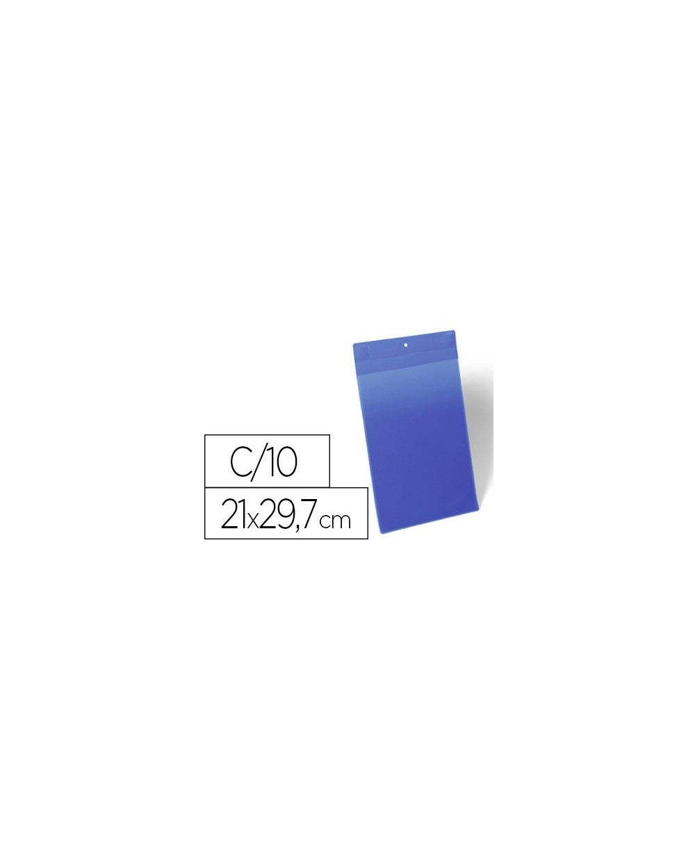 Funda durable magnetica 210x297 mm plastico azul ventana transparente pack de 10 unidades