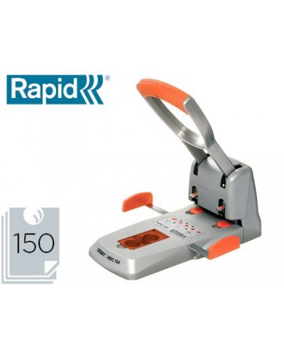 Taladrador rapid hdc150 supreme metalico abs plata naranja capacidad 150 hojas