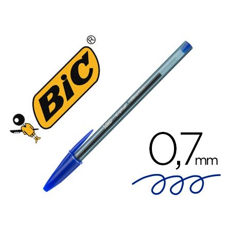 Boligrafo bic cristal ultrafine punta forma aguja 07 mm azul