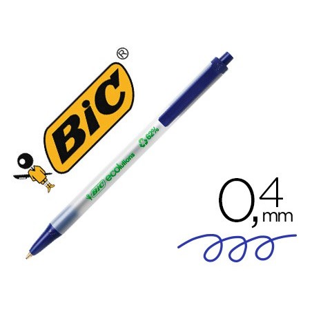 Boligrafo bic ecolutions clic stic azul