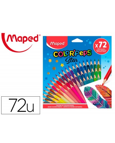 Lapices de colores maped color peps star caja de 72 colores surtidos