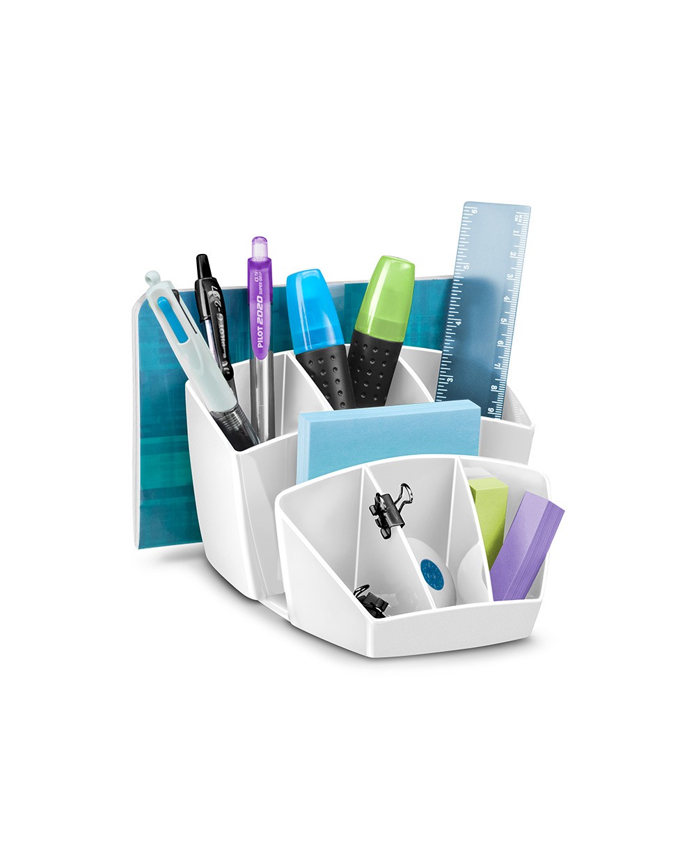 Organizador de sobremesa cep protect antibacteriano plastico 8 departamentos color blanco 143x158x93 mm