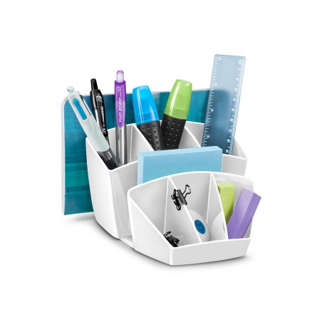 Organizador de sobremesa cep protect antibacteriano plastico 8 departamentos color blanco 143x158x93 mm