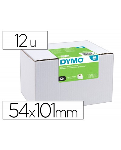 Etiqueta adhesiva dymo labelwriter envio tarjetas de identificacion blanca 54x101 mm pack 12 rollos