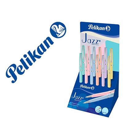 Boligrafo pelikan jazz pastel expositor de 12 unidades colores surtidos