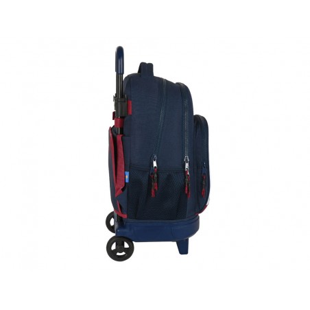 Cartera escolar safta con carro mochila grande con ruedas compact extraible 330x220x450 mm fc barcelona