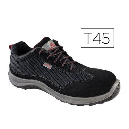 Zapatos de seguridad deltaplus asti piel de serraje afelpado suela de composite negro talla 45