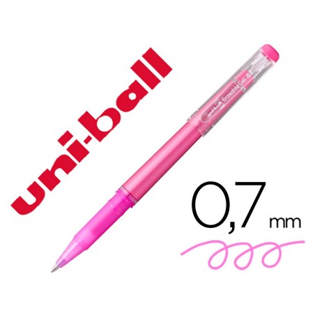 Rotulador uni ball roller uf 222 tinta gel borrable 07 mm rosa