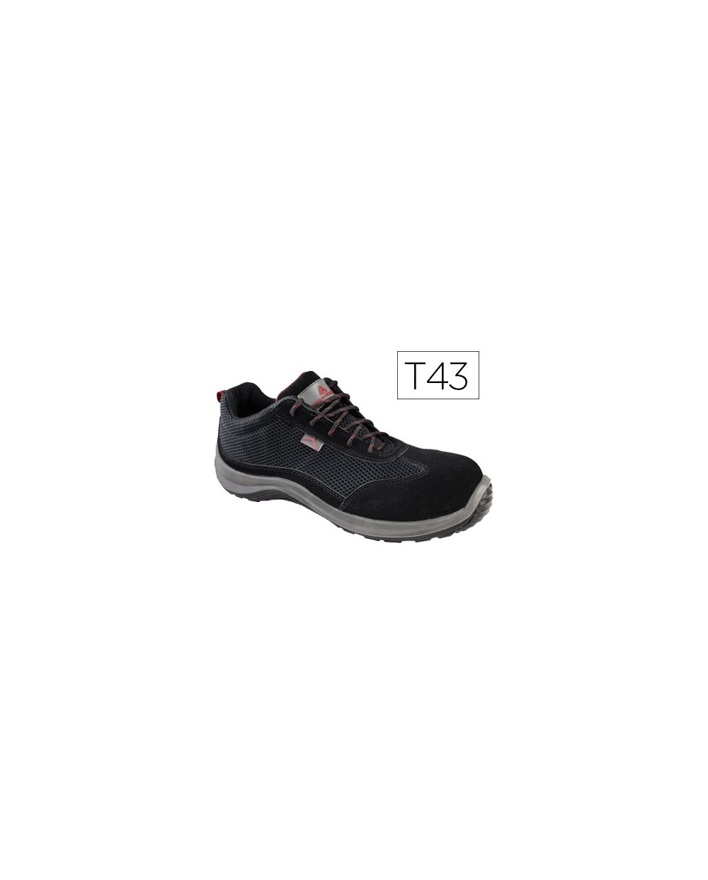 Zapatos de seguridad deltaplus asti piel de serraje afelpado suela de composite negro talla 43