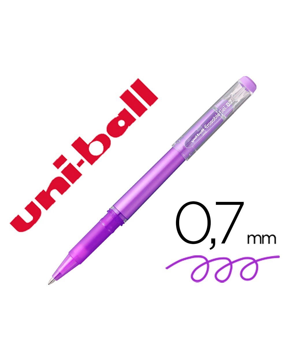 Rotulador uni ball roller uf 222 tinta gel borrable 07 mm violeta