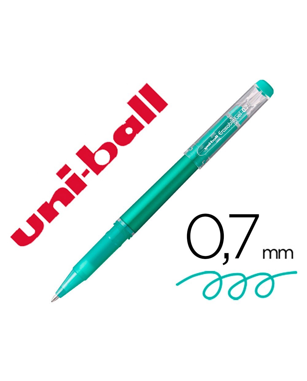 Rotulador uni ball roller uf 222 tinta gel borrable 07 mm verde
