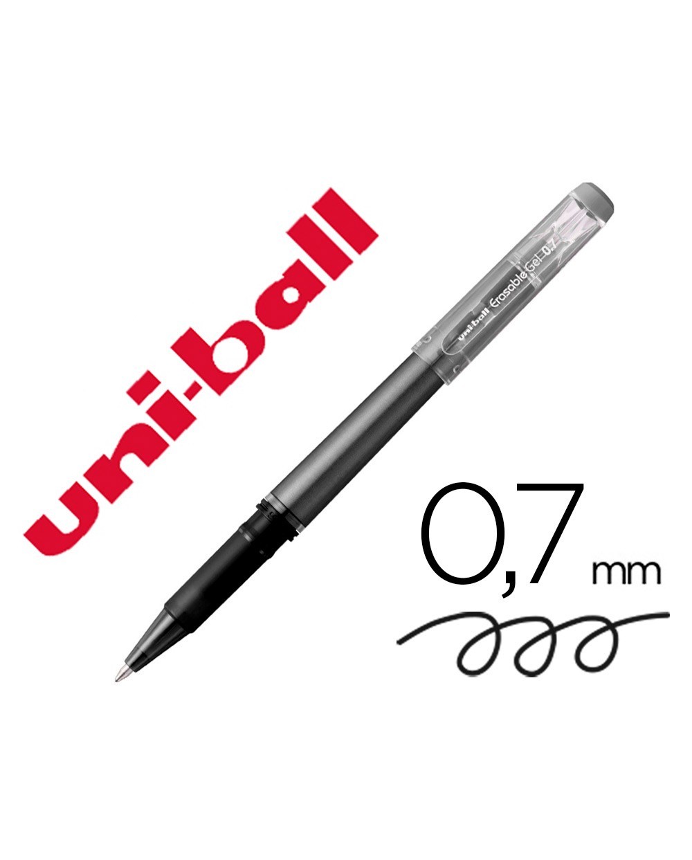 Rotulador uni ball roller uf 222 tinta gel borrable 07 mm negro