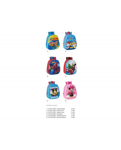 Expositor escolar safta mochilas 3d surtidas 650x280x1580 mm