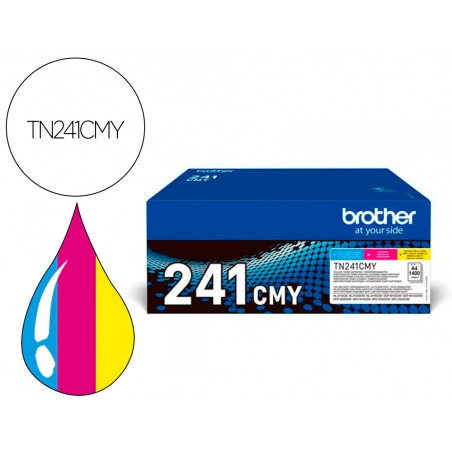 Toner brother tn241cmy hl3140 3170 3150 dcp9020 mfc9140 9330 9340 cian magenta yellow 1500 paginas
