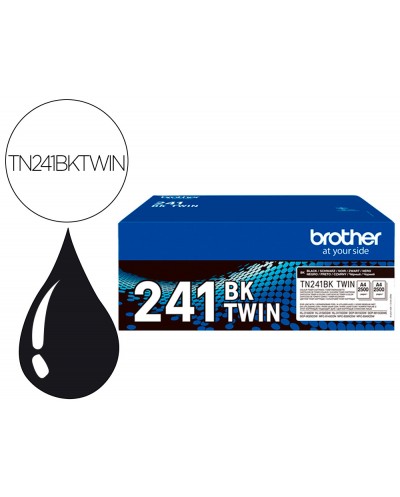 Toner brother tn241bktwin hl3140 3170 3150 dcp9020 mfc9140 9330 9340 negro 2500 paginas pack