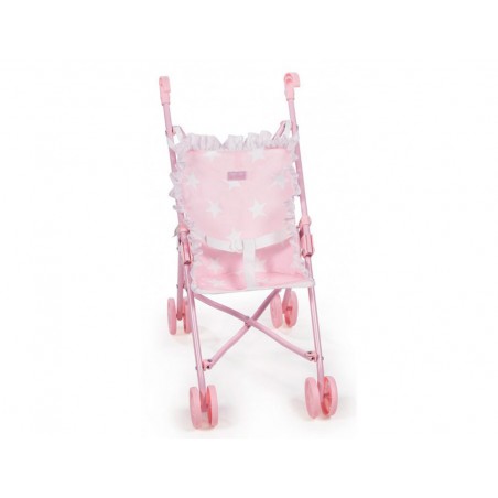 Silla pequena de paseo para munecas carlota color rosa 550x270x410 mm