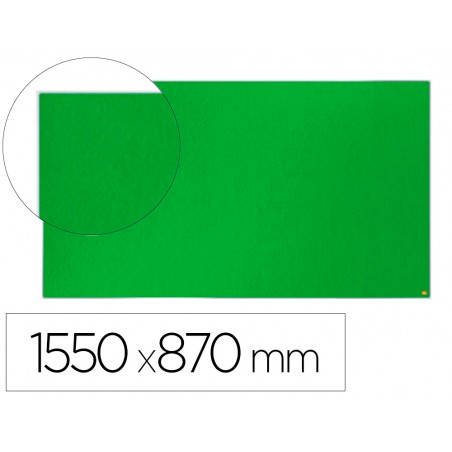 Tablero de anuncios nobo impression pro fieltro verde formato panoramico 70 1550x870 mm