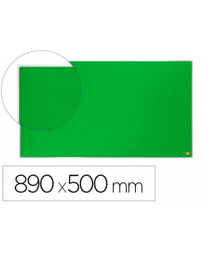 Tablero de anuncios nobo impression pro fieltro verde formato panoramico 40 890x500 mm