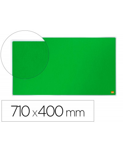 Tablero de anuncios nobo impression pro fieltro verde formato panoramico 32 710x400 mm