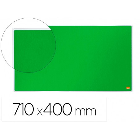 Tablero de anuncios nobo impression pro fieltro verde formato panoramico 32 710x400 mm