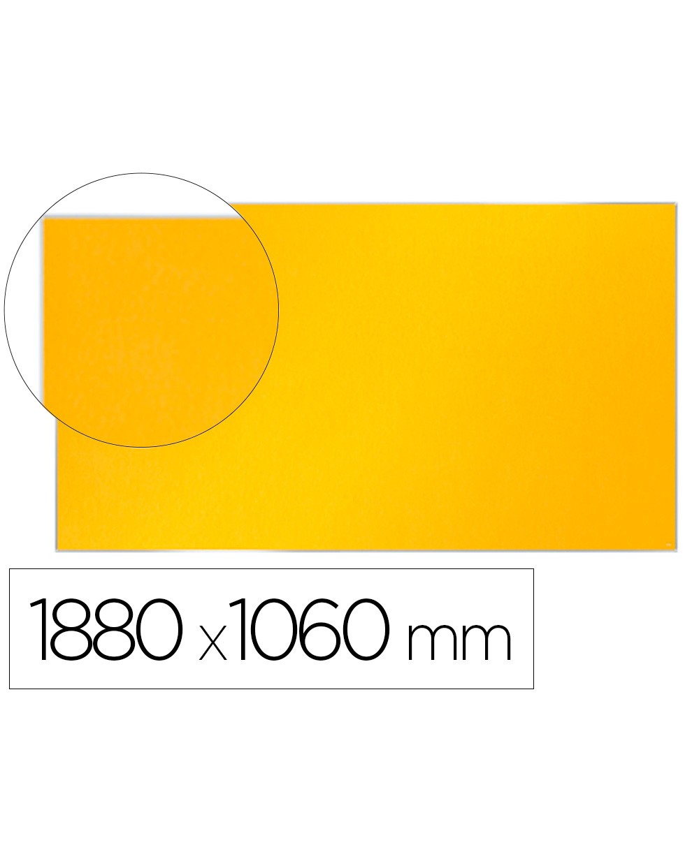 Tablero de anuncios nobo impression pro fieltro amarillo formato panoramico 85 1880x1060 mm