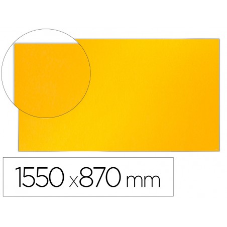 Tablero de anuncios nobo impression pro fieltro amarillo formato panoramico 70 1550x870 mm