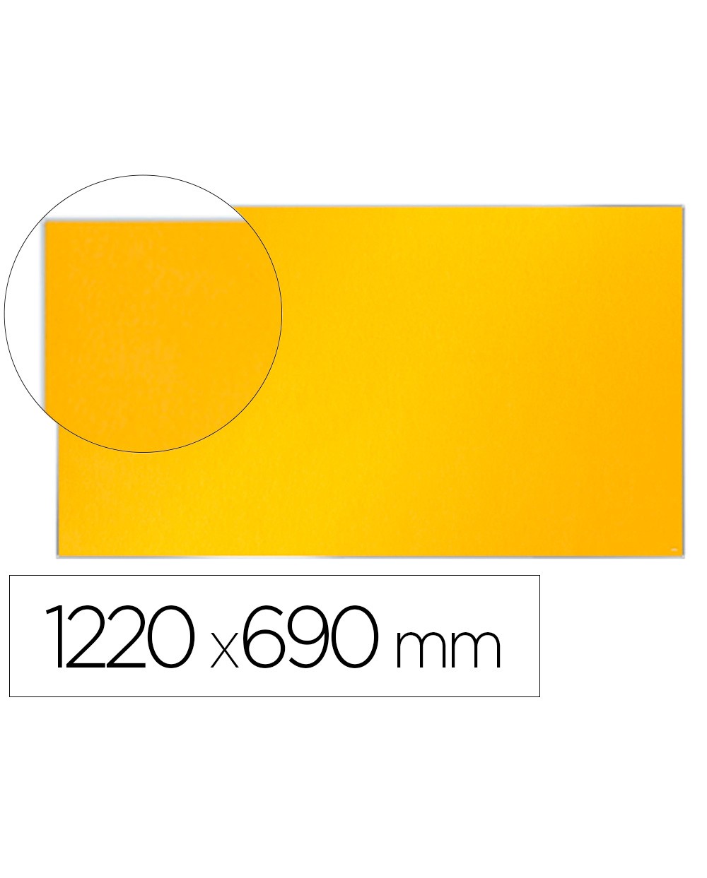 Tablero de anuncios nobo impression pro fieltro amarillo formato panoramico 55 1220x690 mm