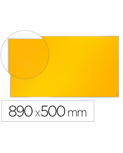Tablero de anuncios nobo impression pro fieltro amarillo formato panoramico 40 890x500 mm