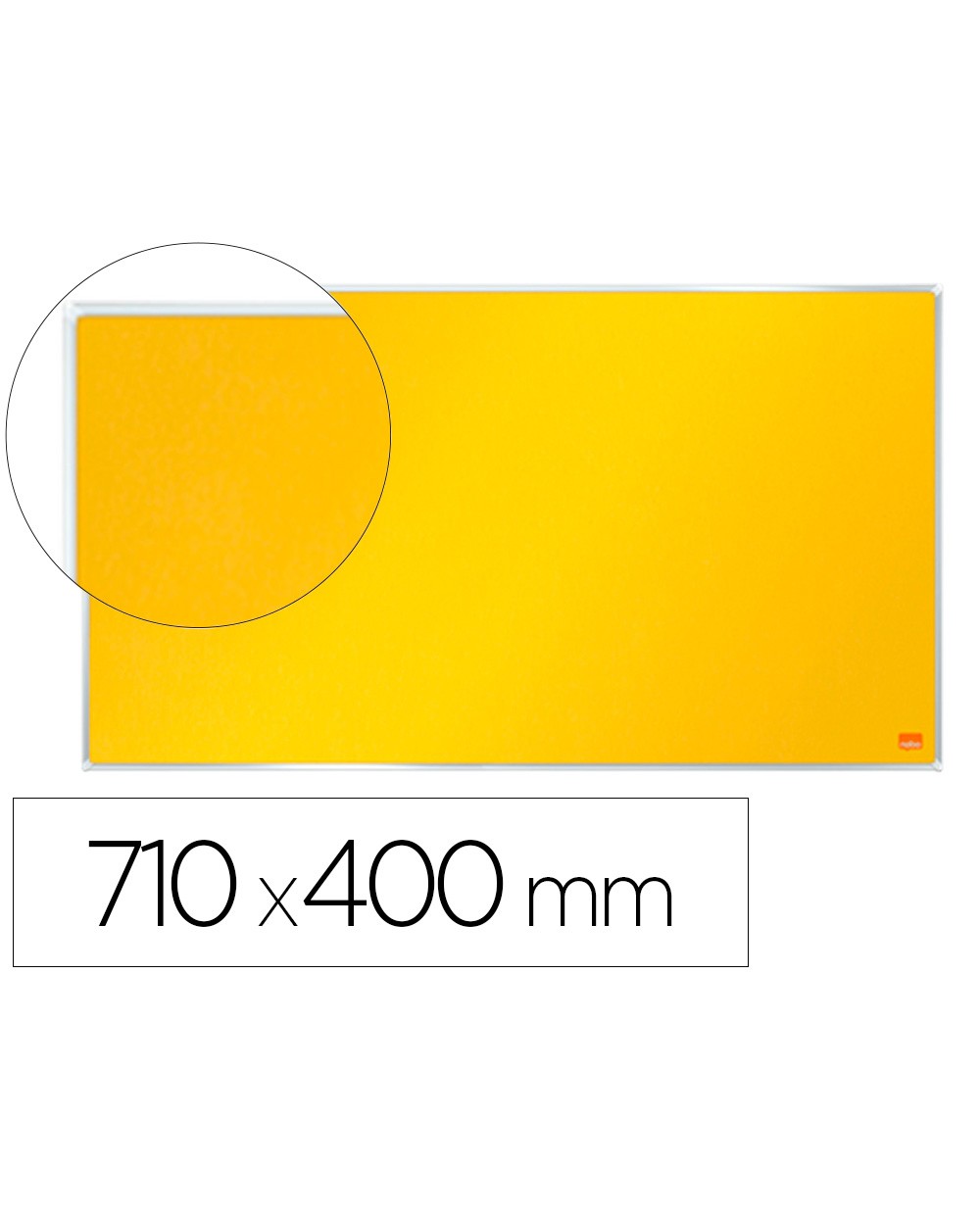 Tablero de anuncios nobo impression pro fieltro amarillo formato panoramico 32 710x400 mm