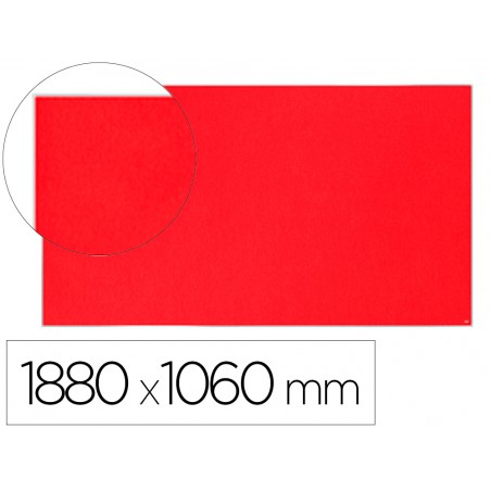 Tablero de anuncios nobo impression pro fieltro rojo formato panoramico 85 1880x1060 mm