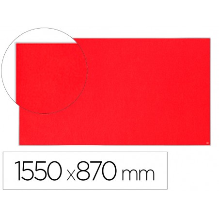 Tablero de anuncios nobo impression pro fieltro rojo formato panoramico 70 1550x870 mm