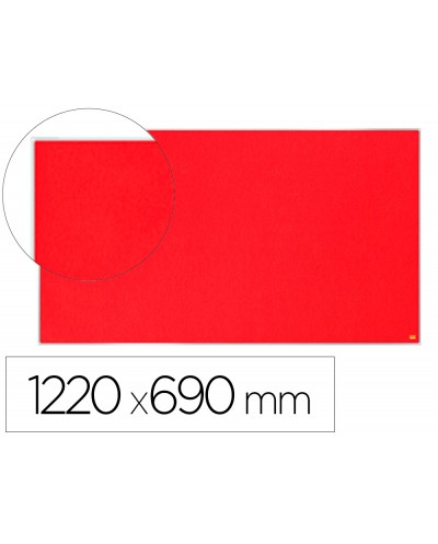 Tablero de anuncios nobo impression pro fieltro rojo formato panoramico 55 1220x690 mm