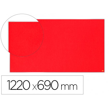 Tablero de anuncios nobo impression pro fieltro rojo formato panoramico 55 1220x690 mm