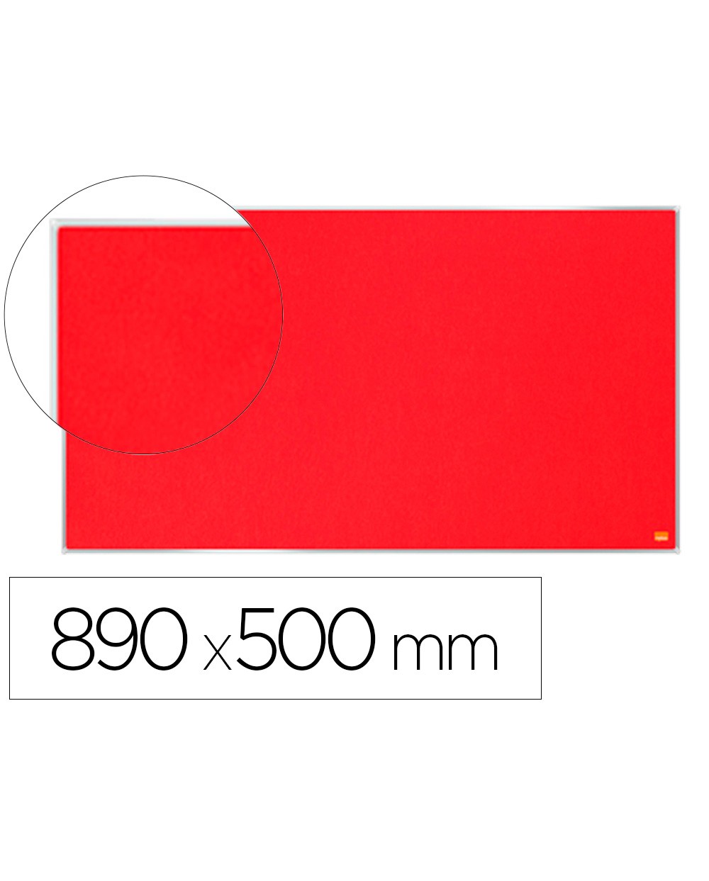 Tablero de anuncios nobo impression pro fieltro rojo formato panoramico 40 890x500 mm