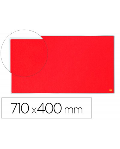 Tablero de anuncios nobo impression pro fieltro rojo formato panoramico 32 710x400 mm