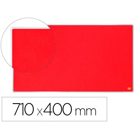 Tablero de anuncios nobo impression pro fieltro rojo formato panoramico 32 710x400 mm