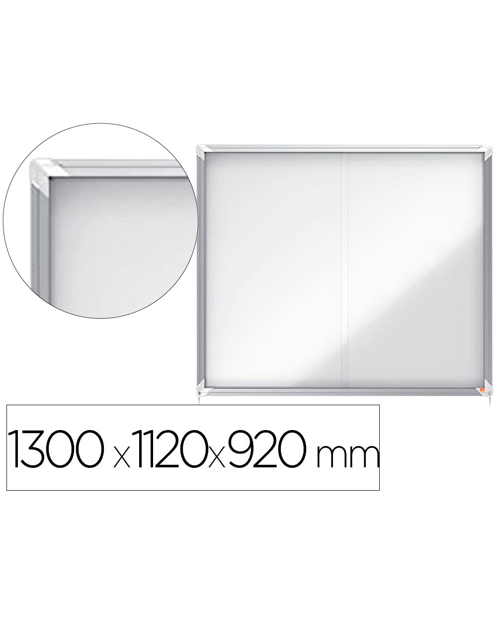 Vitrina de anuncios nobo premium plus magnetica con puerta corredera 15 x din a4 1300x1120x920 mm