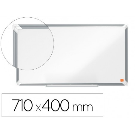 Pizarra blanca nobo premium plus acero lacado formato panoramico 32 magnetica 710x400 mm